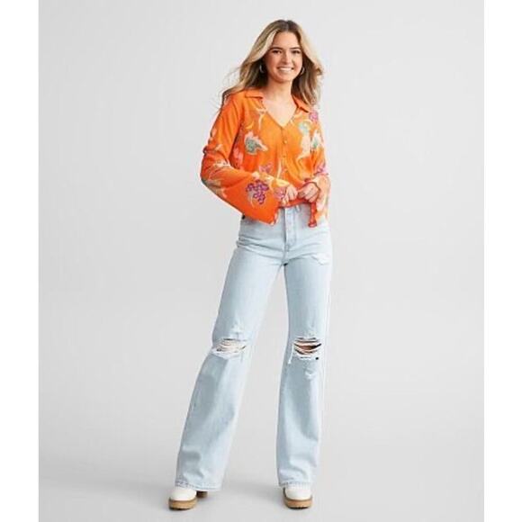 NWT Kancan High Rise 90's Flare Button Fly Jeans Size 9/28 - Picture 1 of 14